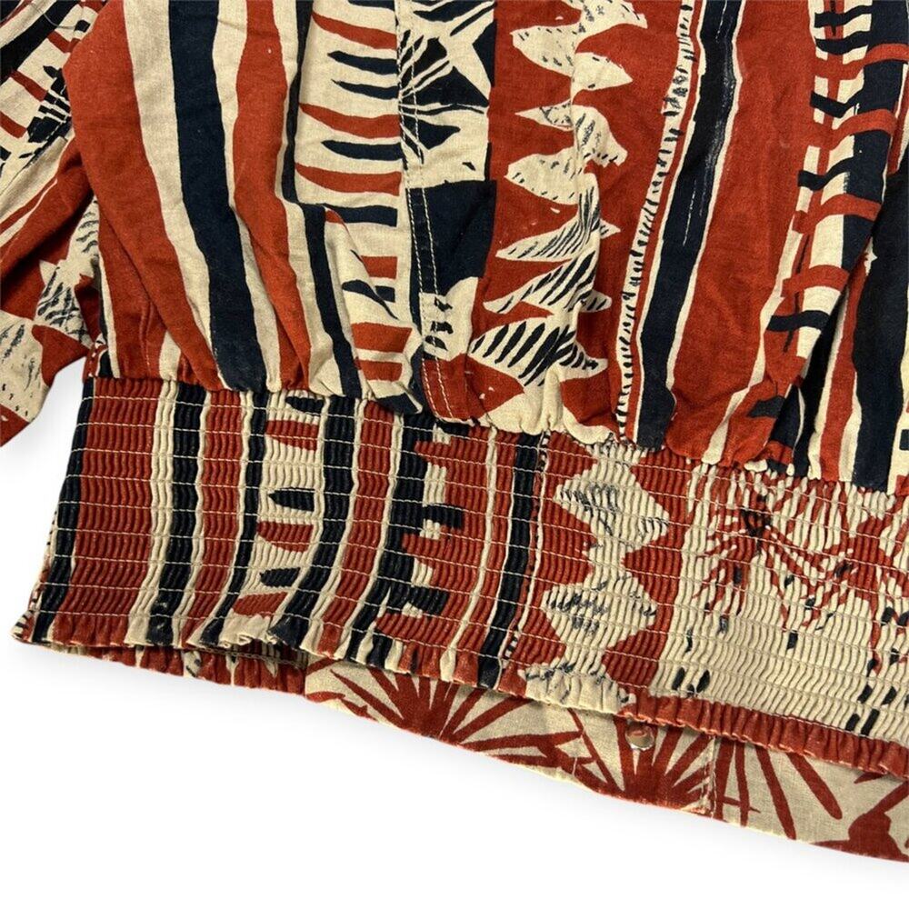 Free People Golden Nile Shirt Jacket SIZE L Aztec Multicolor Crop Shacket - Picture 10 of 15